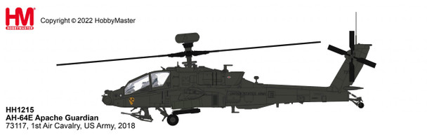 HH1215 | Hobby Master Military 1:72 | AH-64E Apache Guardian 73117 1st Air Cavalry US Army 2018