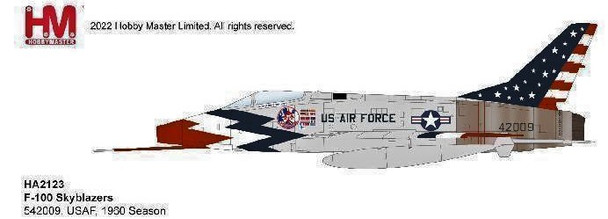 HA2123 | Hobby Master Military 1:72 | F-100 Skyblazers 542009, USAF, 1960 Season | is due: June-2023