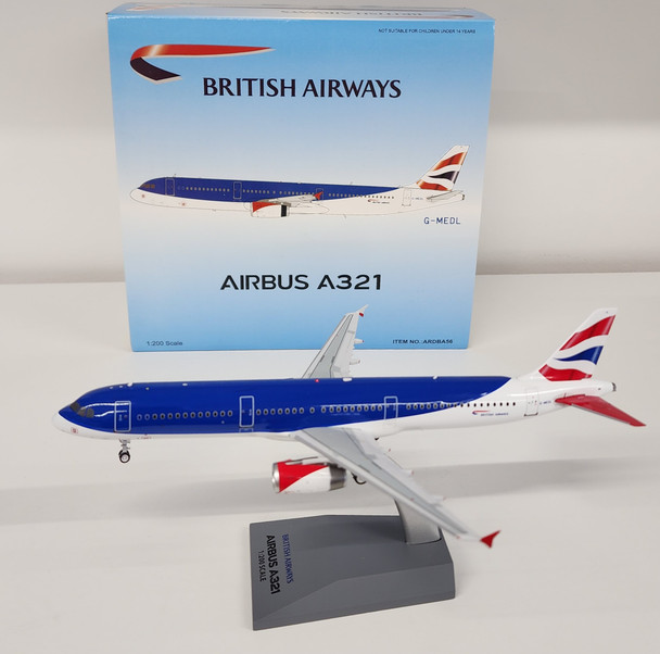 ARDBA56 | ARD Models 1:200 | Airbus A321-231 British Airways/BMI Hybrid G-MEDL (with stand)