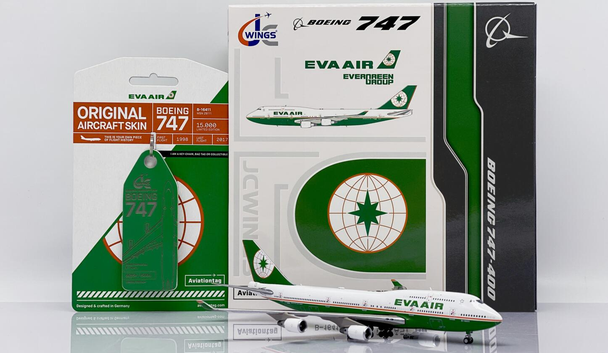 XX40110 | JC Wings 1:400 | Boeing 747-400 Eva Air Reg: B-16411 With Antenna + Limited Edition Aviationtag | is due: April-2023