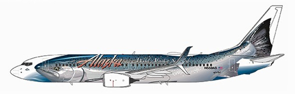 NG58167 | NG Models 1:400 | Boeing 737-800 Alaska Airlines N559AS, 'Salmon Thirty II' | is due: May/June 2023