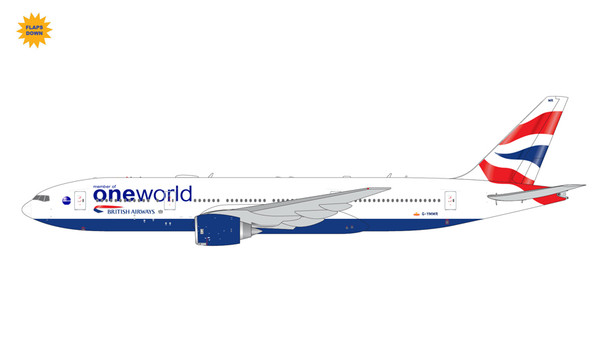 GJBAW2194F | Gemini Jets 1:400 1:400 | Boeing 777-200ER BRITISH AIRWAYS G-YMMR ONE WORLD LIVERY (Flaps Down)