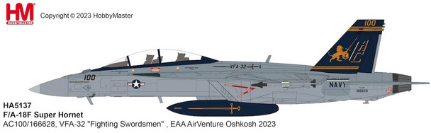 HA5137 | Hobby Master Military 1:72 | F/A-18F Super Hornet AC100/166628, VFA-32 'Fighting Swordsmen', EAA AirVenture, Oshkosh 2023