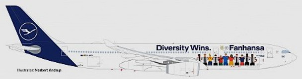 537216 | Herpa Wings 1:500 | Airbus A330-300 Fanhansa 'Diversity Wins' D-AIKQ