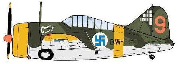 HA7013 | Hobby Master Military 1:48 | Brewster Model 239 Buffalo BW393, 3/LeLv 24, flown by 1st Lt Hans Wind, Finnish Air Force, March 1944 | is due: April 2024