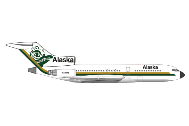 537292 | Herpa Wings 1:500 | Boeing 727-100 Alaska Airlines Totem Pole