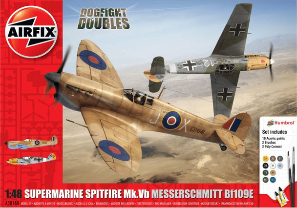 A50160 | Airfix 1:48 | Airfix kit - Supermarine Spitfire Mk.Vb Messerschmitt BF109E 1:48 scale