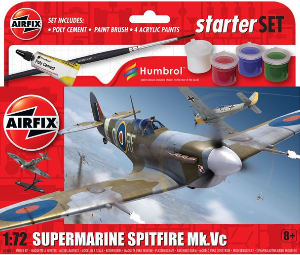 A55001 | Airfix 1:72 | Airfix kit - Starter set: Supermarine Spitfire Mk.Vc 1:72 scale
