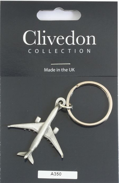 CL039S | Clivedon Collection Key Rings | AIRBUS A350 silver keyring