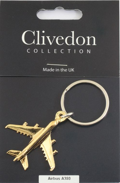 CL040 | Clivedon Collection Key Rings | AIRBUS A380 22ct Gold plated keyring