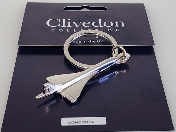 CL041S | Clivedon Collection Key Rings | BAC/AEROSPATIALE CONCORDE silver keyring