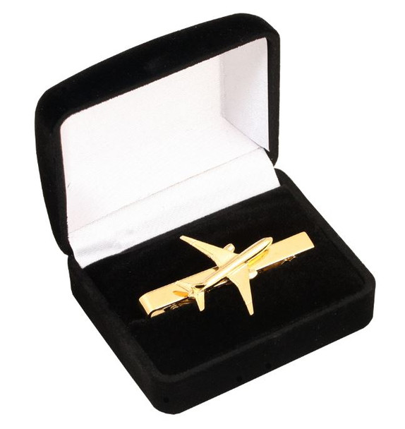 CL047 | Clivedon Collection Tie Bars | BOEING 777 22ct Gold plated Tie Bar