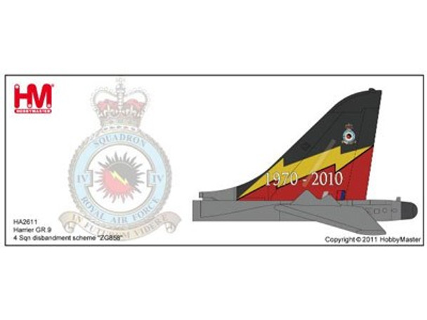 HA2611 | Hobby Master Military 1:72 | Harrier GR.9 RAF ZG858, 4 Sqn., Disbandment Scheme
