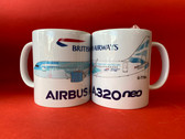 BAMUGBETTERWORLD | Gifts Mugs | Coffee Mug - Airbus A320neo British Airways Better World G-TTNA