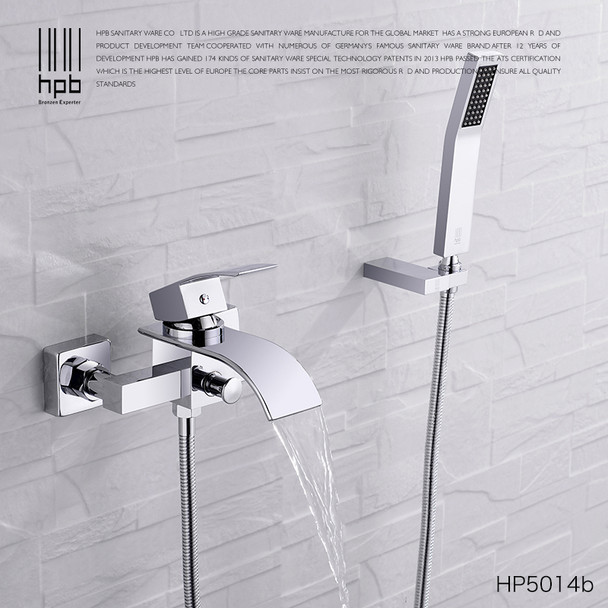 HPB Solid Brass Polish Chrome Waterfall Bathroom
