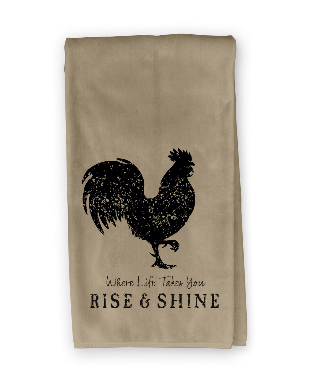 Kitchen Towel - Rise and Shine Rooster Tan towel