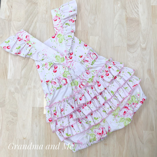 Ruffle Romper Pink - Size 2