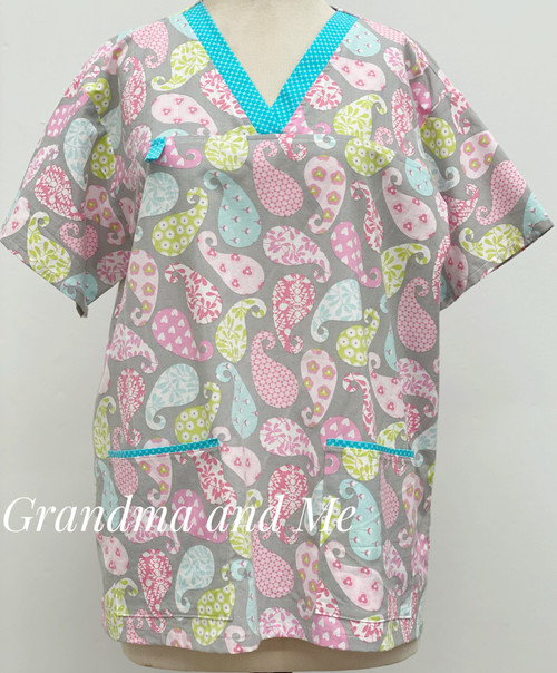 Grey Paisley Print 4/XL