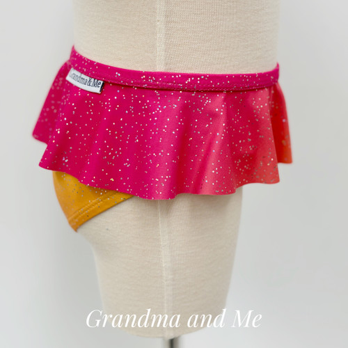 Orange Ombre Sparkle Skirted Brief size 5