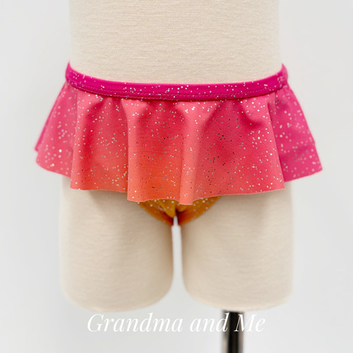 Orange Ombre Sparkle Skirted Brief size 5
