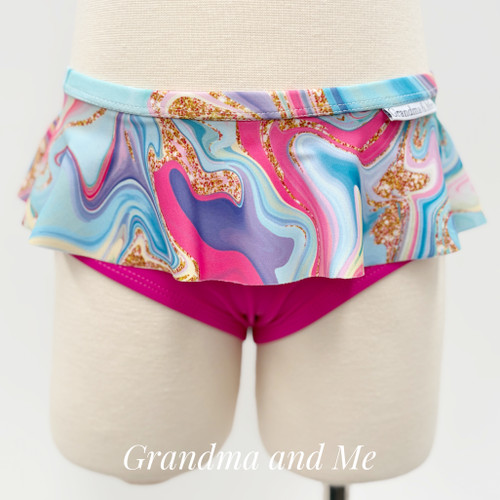 Glitter Marble Skirted Brief size 7