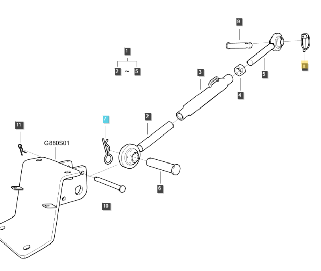 Genuine OEM LS Tractor Pin Link For Certain MT122 Models (40012410)