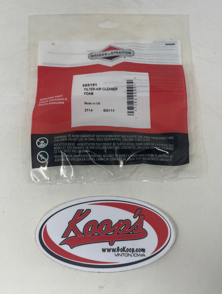 Briggs & Stratton Filter Air Pre Cleaner Foam (595191), 595191