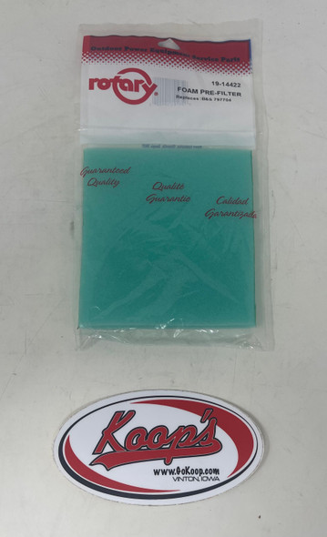 Rotary Foam Pre Filter 19-14422 Replaces Briggs & Stratton 797704