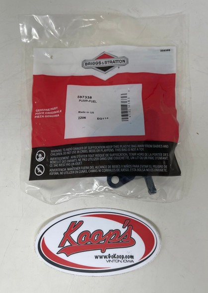 Briggs & Stratton Fuel Pump 597338, 808656, BRIGGS AND STRATTON: 597338, 808656 HONDA: 16700-ZL8-013, 16700-Z0J-003 JOHN DEERE: UC18908, UC18349, UC34375, LG808656 KAWASAKI: 49040-7001 KOHLER: 24-393-16-S WALBRO: FPC-1-1