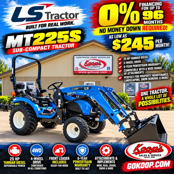 LS Tractor MT225S (FAN FAVORITE)- 24.7HP Yanmar Diesel -4x4- w/ Front Loader