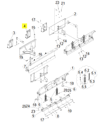 LS Tractor ATT. BRACKET WD ASSY-LH (40442532)
