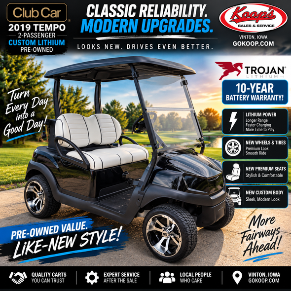 2019 Club Car Tempo 2 Passenger Lithium Custom Cart