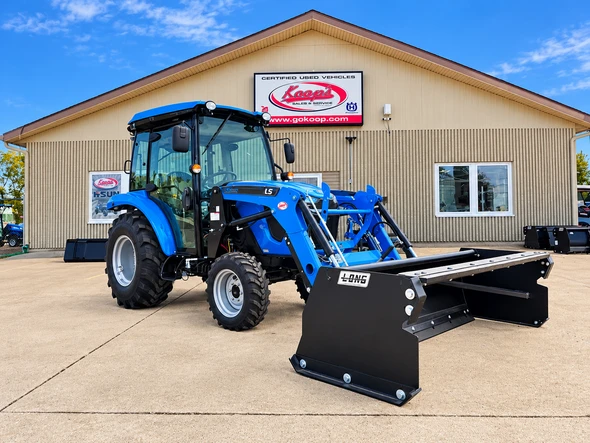 Snow Pusher + LS Tractor MT242HC Compact Tractor