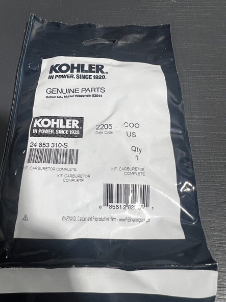 Genuine OEM Kohler Complete Gasket Kit for Part # (24 853 310-S)