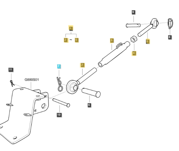 Genuine OEM LS Tractor Upper Link ASSY For Certain MT122 Models (40339085)