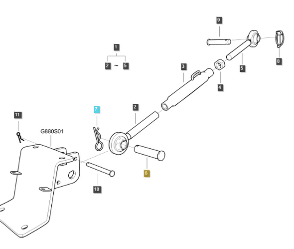 Genuine OEM LS Tractor Top Link Pin For Certain MT122 Models (40366586)