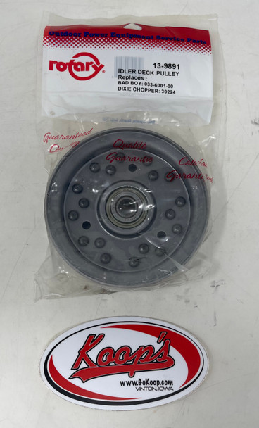 Rotary 13-9891 Deck Idler Pulley Replaces Dixie Chopper 30224, BAD BOY: 033-6001-00 DIXIE CHOPPER: 30224