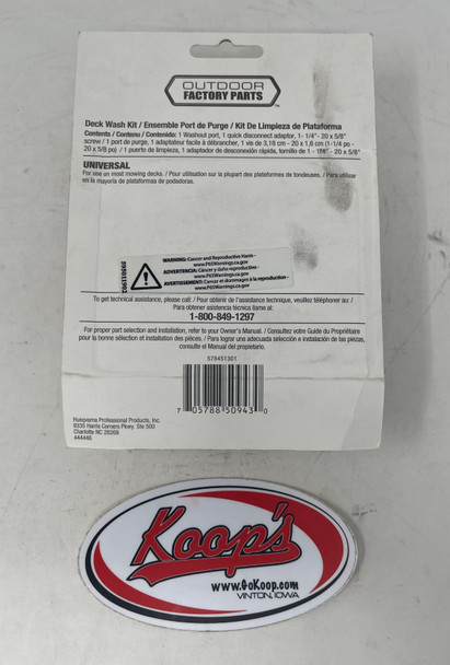 Husqvarna Deck Wash Out Kit (578451301), 578451301