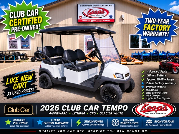 2026 Club Car Tempo 4 Forward Lithium CPO (Glacier White)