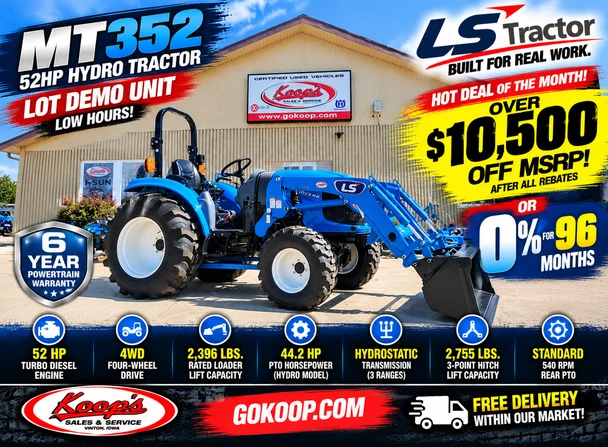 LS Tractor MT352H - 52HP Hydrostat LOT DEMO LOW HOURS