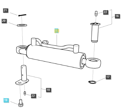 Genuine OEM LS Tractor Steering Cylinder for Certain MT335 Models (40382964)