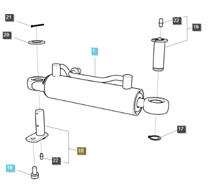 Genuine OEM LS Tractor Steering Cylinder Pin Assembly for Certain MT335 Models (40279932)