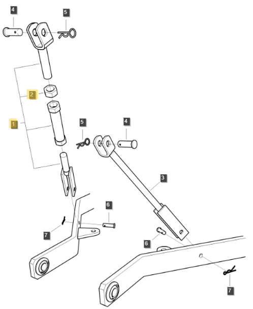 Genuine OEM LS Tractor Lift Rod ASSY (RH) For Certain MT122 Models (40337137)