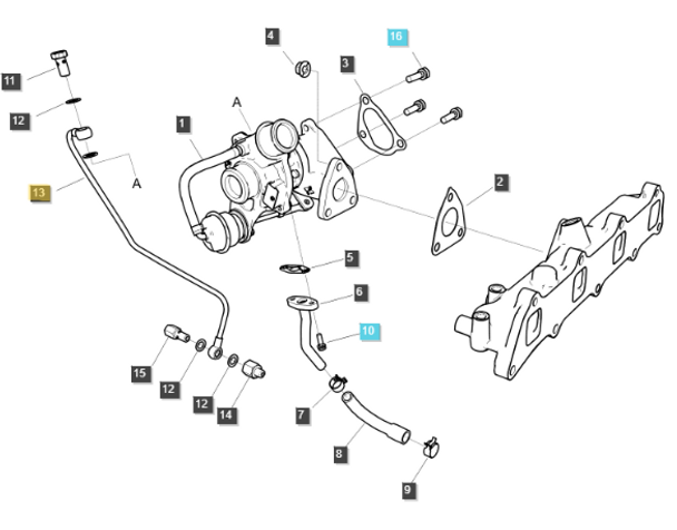 Genuine OEM LS Tractor Turbocharger Inlet Pipe for Certain MT5 Models (40316232)