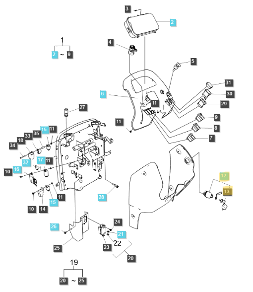 Genuine OEM LS Tractor Key Switch W/ Keys (40007119)