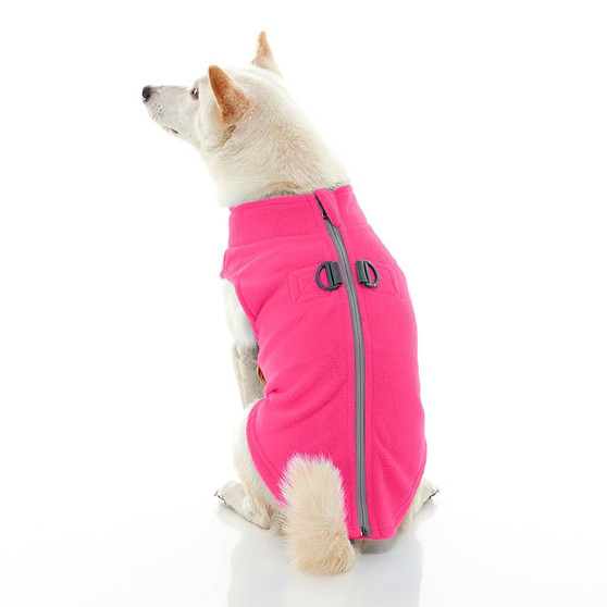Gooby Zip Up Fleece Vest Pink