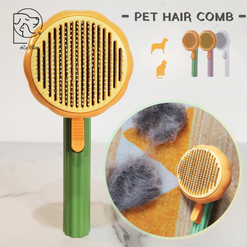 Cat Grooming Brush Pumpkin Comb For Dogs Cats Hair Remover Brush Pet Hair  Shedding Self-Cleaning Comb Dog Grooming Tools