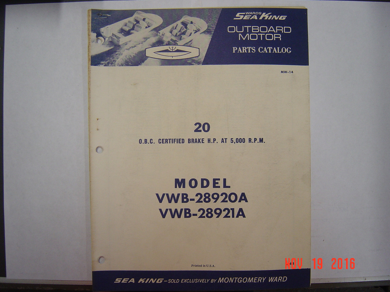 WARDS SEAKING 20 HP 1968 PARTS MANUAL