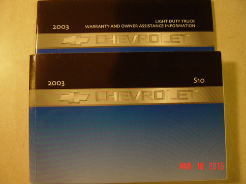 OWNERS MANUAL S10 2003