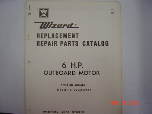 WIZARD 6 HP 1968 PARTS MANUAL